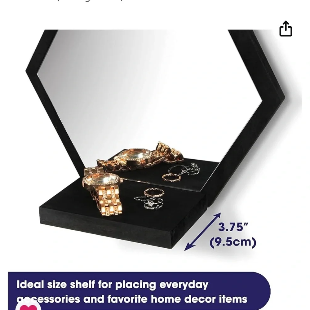 NIB NEW Jackcube design 3 piece black wooden mirror wall decor set Wayfair